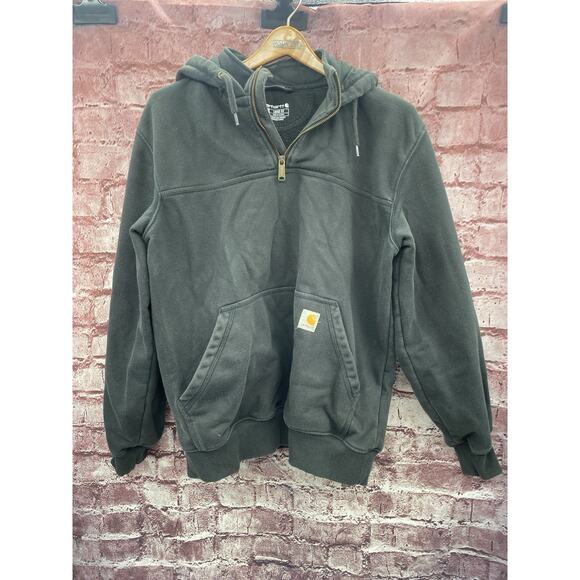 Carhartt Other - Men’s Carhartt Rain Defender Heavyweight 1/4 Zip Hoodie M Black Loose Fit